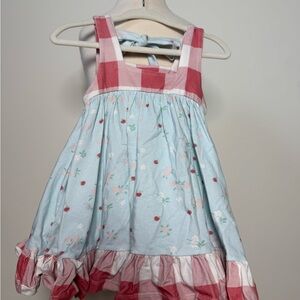 Adorable Checkered and Floral Kids Dress